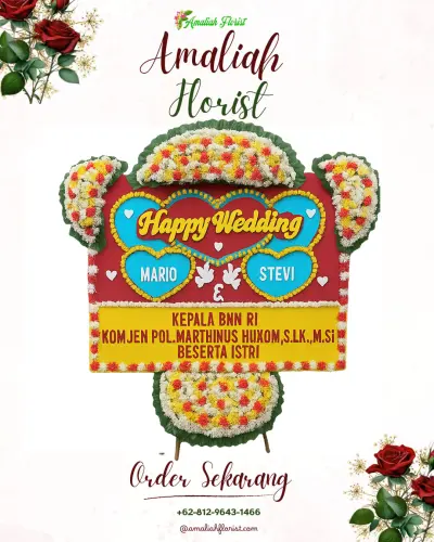 Karangan Papan Bunga Pernikahan di Bulak